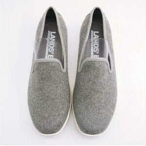 LANDS’ END Comfort Step Slip On Shoes Iron Gray Wool Blends Loafers Lightweight